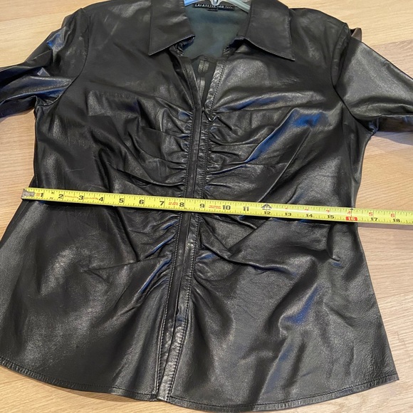 Lafayette 148 Genuine Leather Shirt - Picture 12 of 12